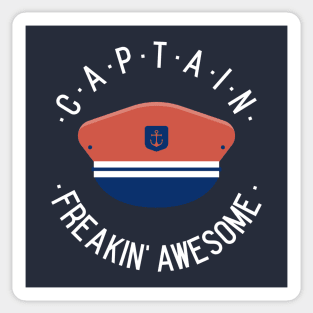 Captain Awesome Funny Boating Shirt Sticker